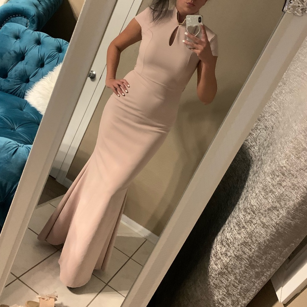 Long mermaid  cream formal dress